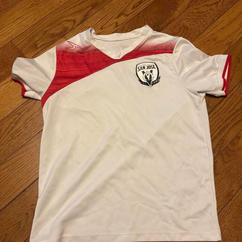 Central Valley San Jose Soccer Jersey – White/Red - Size YM